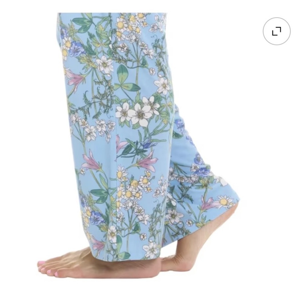 New Flora Nikrooz Women's 3-piece Pajama Robe Set Blue Floral Medium (8-10) - Picture 10 of 12